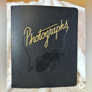 Vintage Eagle Line Black and Gold Photo Album.